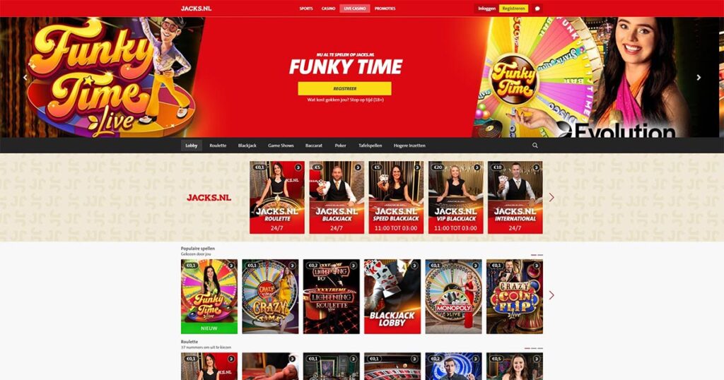 jacks casino online live casino page