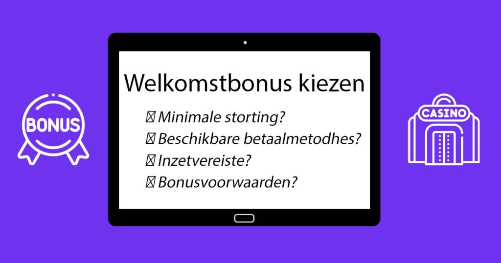 welkomstbonus kiezen banner NL casinos