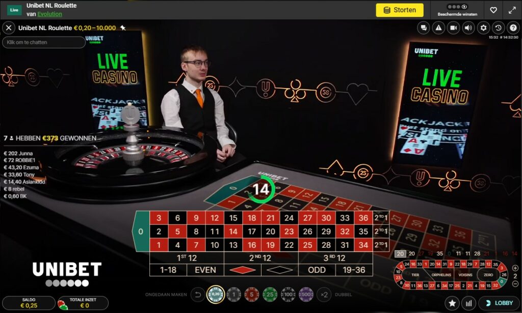 unibet live roulette nederland